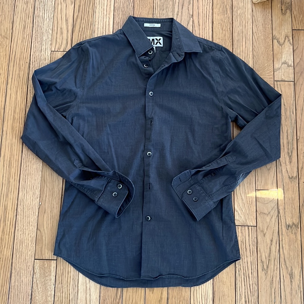 Dark Grey Express Button Down